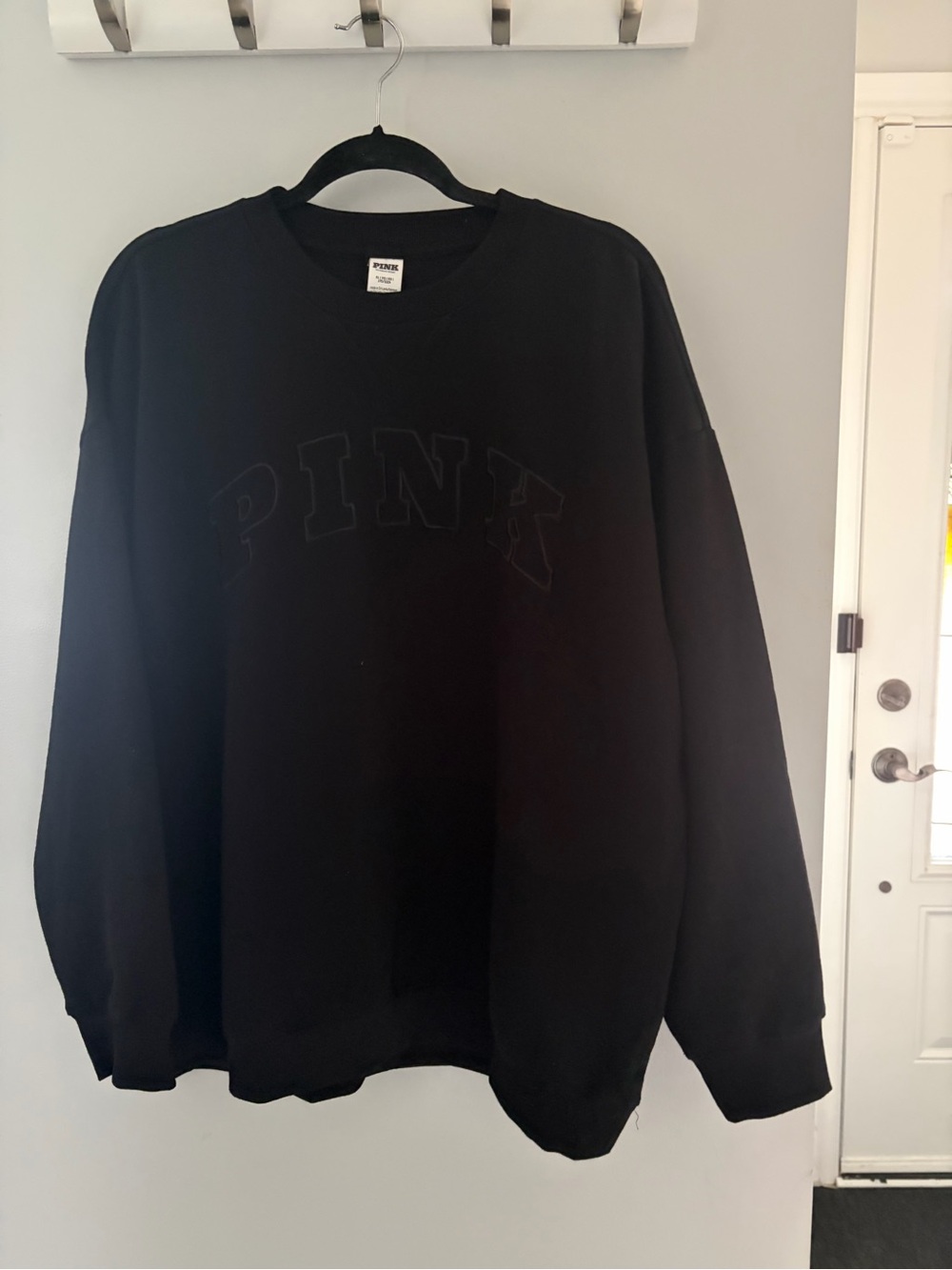 PINK Victoria's Secret Black Crewneck Sweatshirt with “PINK” Logo NWT